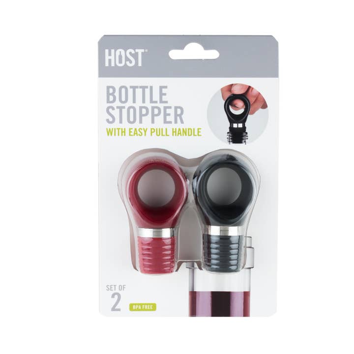 HOST - Wholesale Wine Stopper - Airtight Bottle Stoppers - Assorted Colors - Set of 2