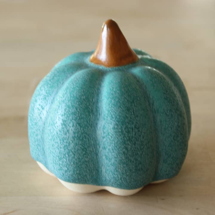 Pumpkin, Decorative Pumpkin, Ceramic Pumpkin, Teal Pumpkin for wholesale by Cōppa Cōllaborative LLC