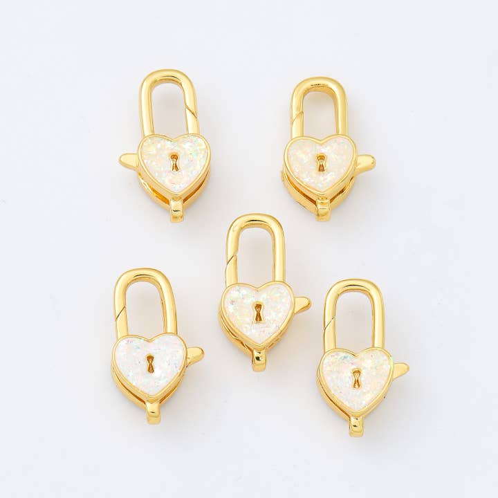 Beads Creation - Wholesale Clasp - Opal Mouse Head Lobster Claw Clasp in Gold Filled, CL5892