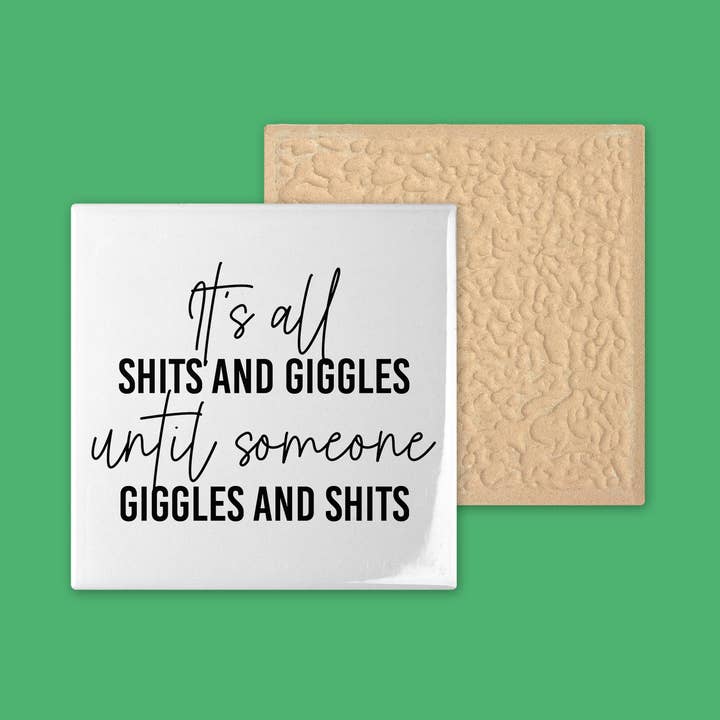 Divertente decorazione per WC e bagno in piastrelle di ceramica - Shits & giggles white per la vendita all'ingrosso da parte di Deadpixel