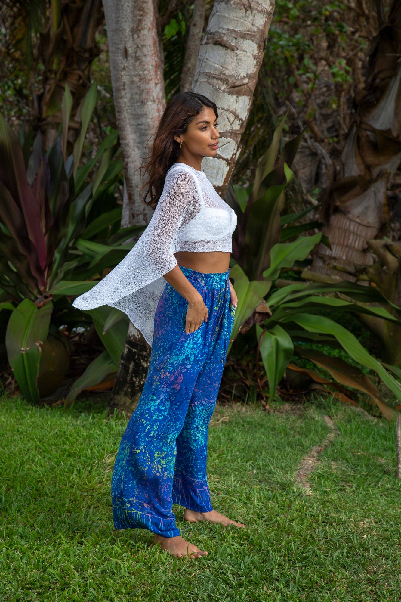 Bali Prema - Vendita all'ingrosso Poncho - Donna - Poncho estivo in maglia trasparente con coprispalle - Copricostume da spiaggia Boho14