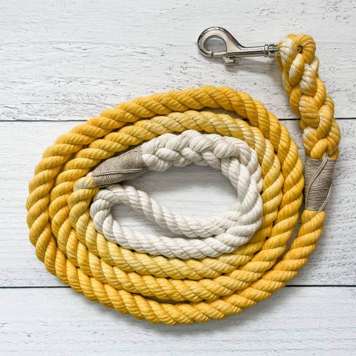 Yellow Dog Leash // Cotton Rope Lead for wholesale by Downtown Dog