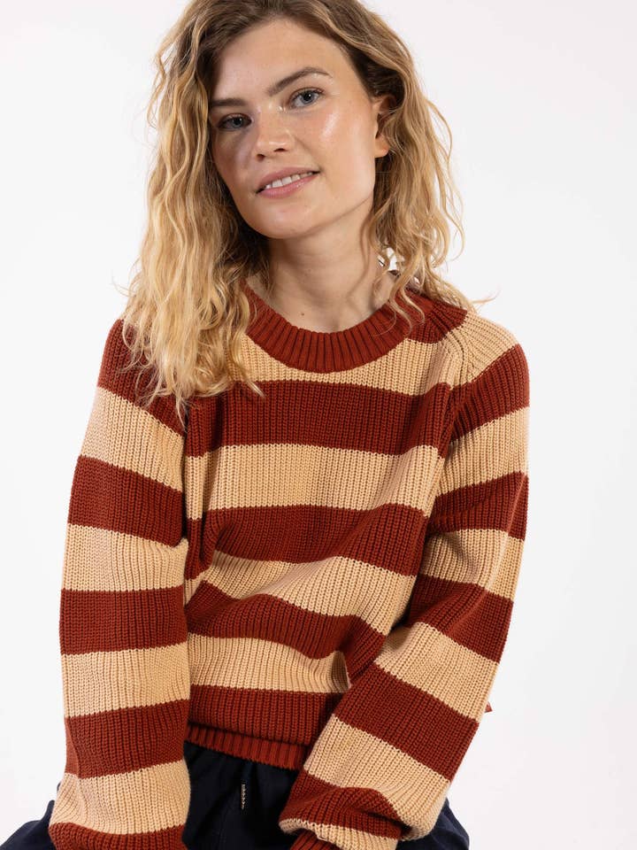 Pull en Coton Côtelé Danejumbo Chili/Nougat pour la vente par Danefae København