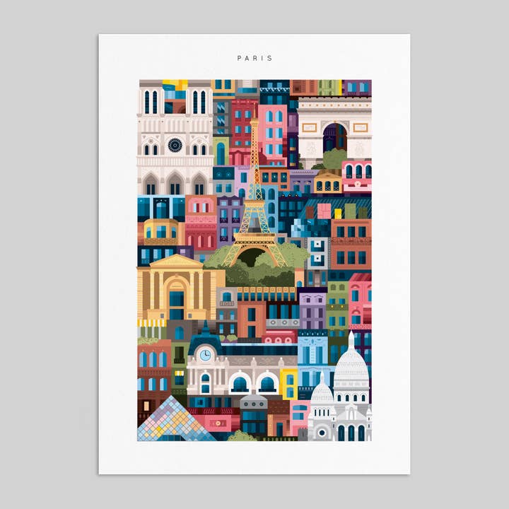 Paris A3 Blockprint for wholesale by The City Works