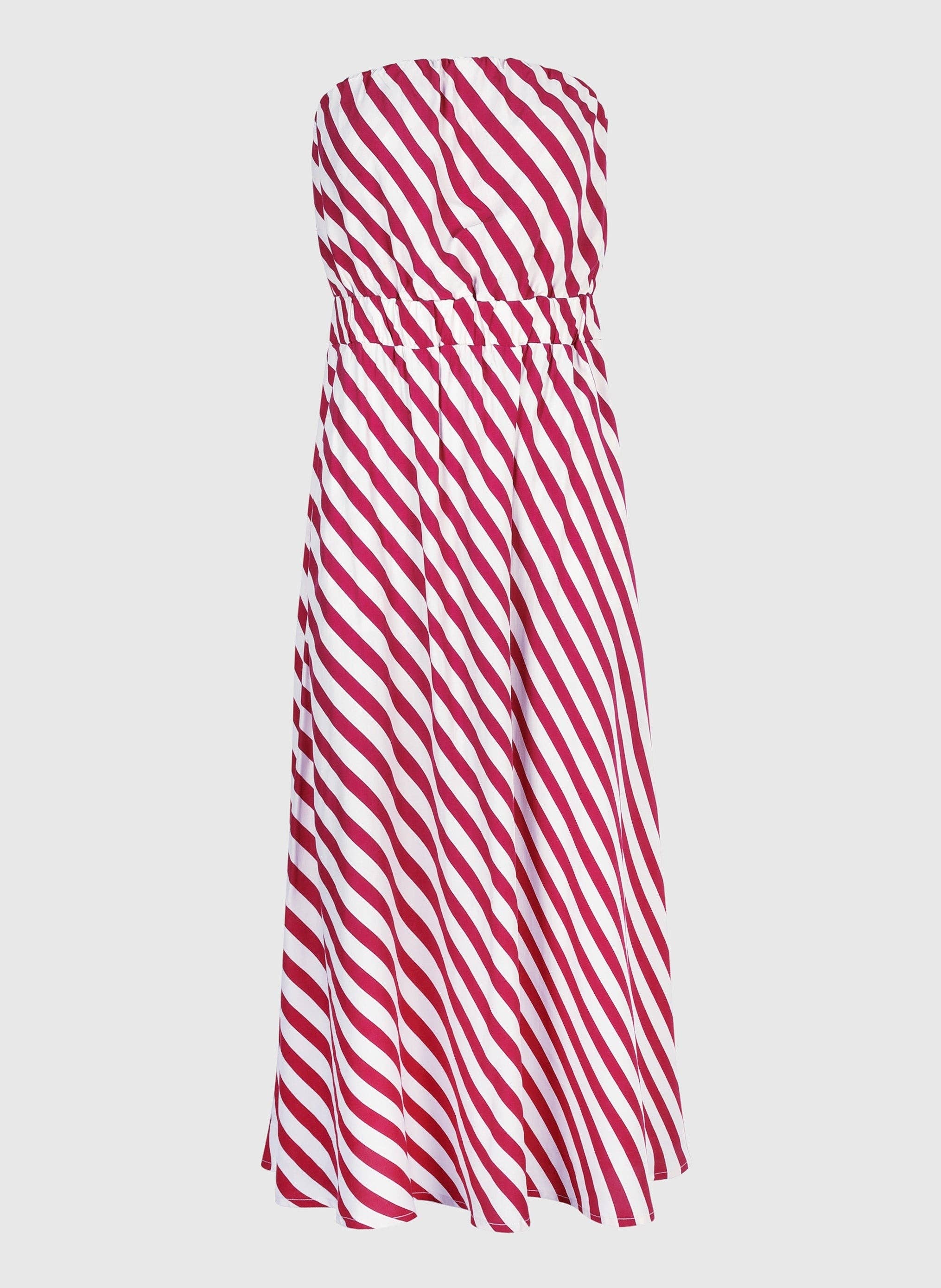 An'ge - Vendita all'ingrosso Vestito - Donna - ABITO LUNGO MIKITRY a righe lampone5