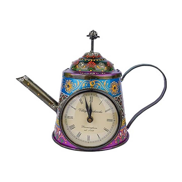 Handcrafted Iron Kettle with Clock for Home Decore for wholesale by Keeraft