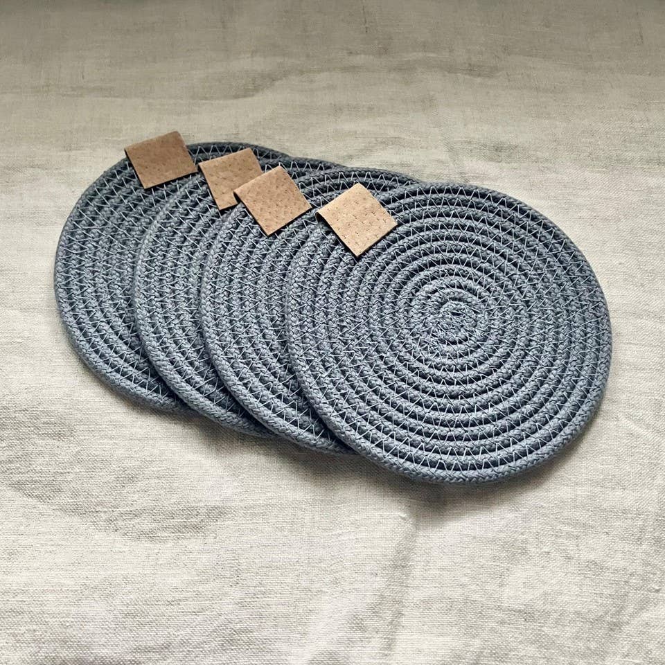 Artwork by Sandra Naufal - Wholesale Coasters - Grey Rope Coasters1