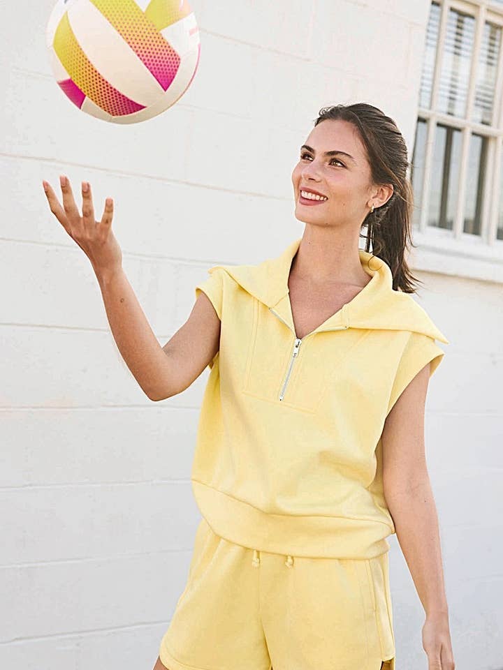 PT17846 - Blake Half Zip Top and Shorts Set for wholesale by Papermoon