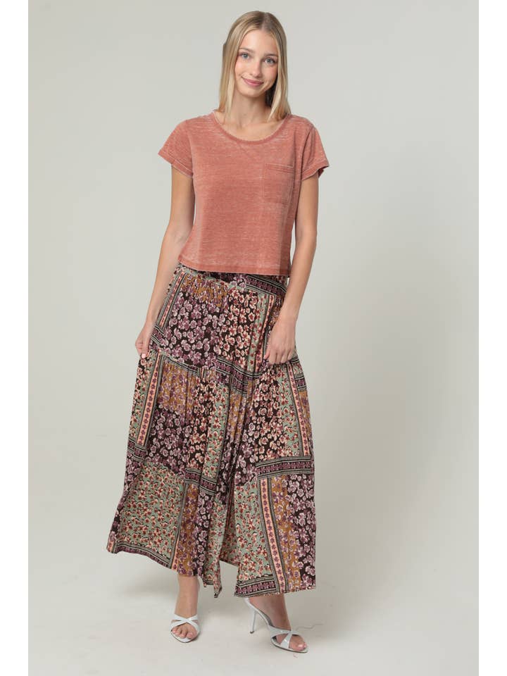 ANGIE - Wholesale Skirt - Women's - B6B26-A947 PRINTED MAXI SKIRT WITH SIDE SLIT2