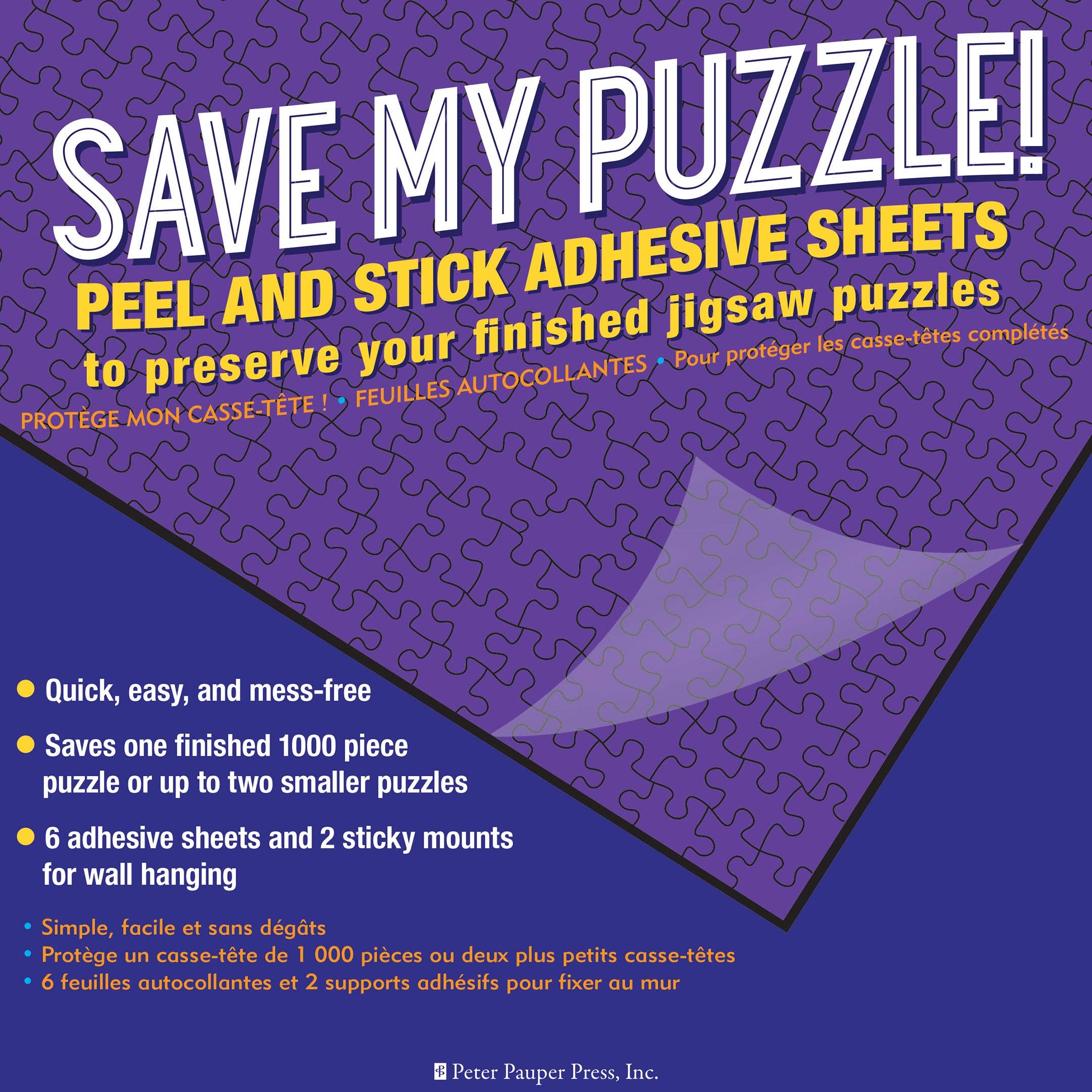 Peter Pauper Press - Wholesale Puzzle - Adult - Save My Puzzle! Peel and Stick Adhesive Sheets0