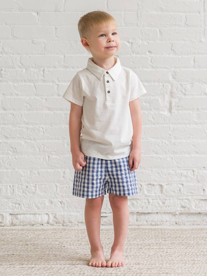 Colored Organics - Wholesale Shorts - Baby - Organic Baby & Kids Nixie Seersucker Short - Marino Gingham