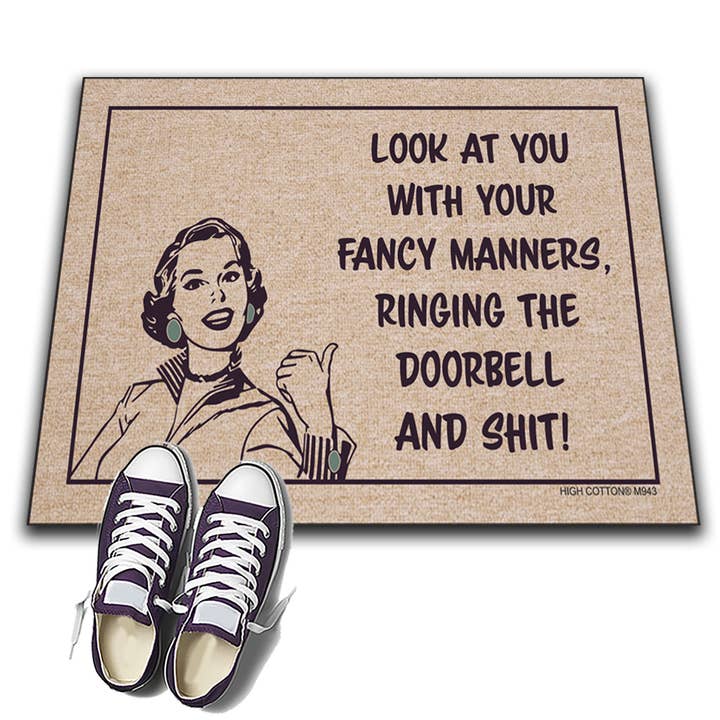 High Cotton Gifts - Wholesale Door Mat - Fancy Manners Doormat
