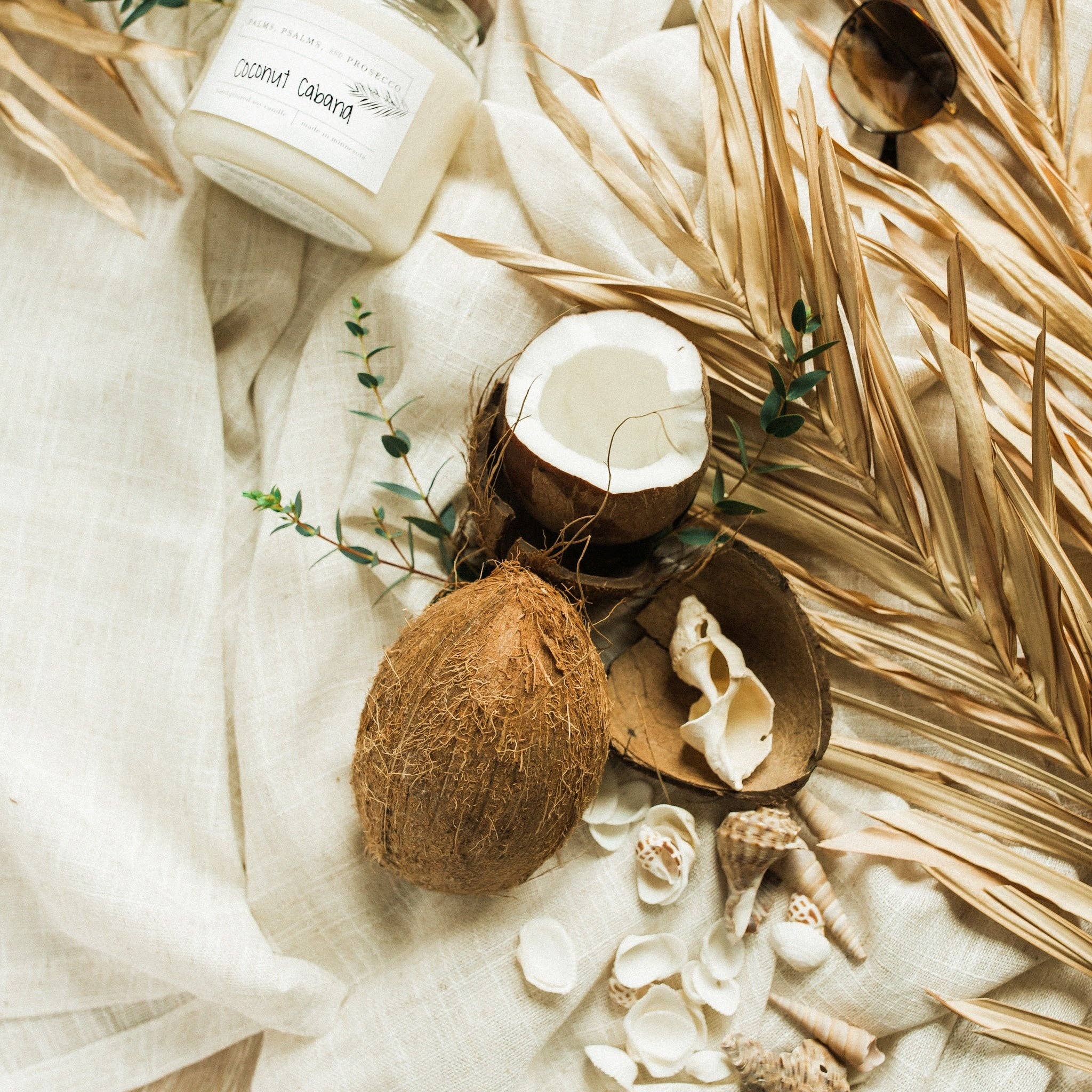 Palms, Psalms, & Prosecco - Vente Bougie en bocal - Bougie de soja Coconut Cabana1