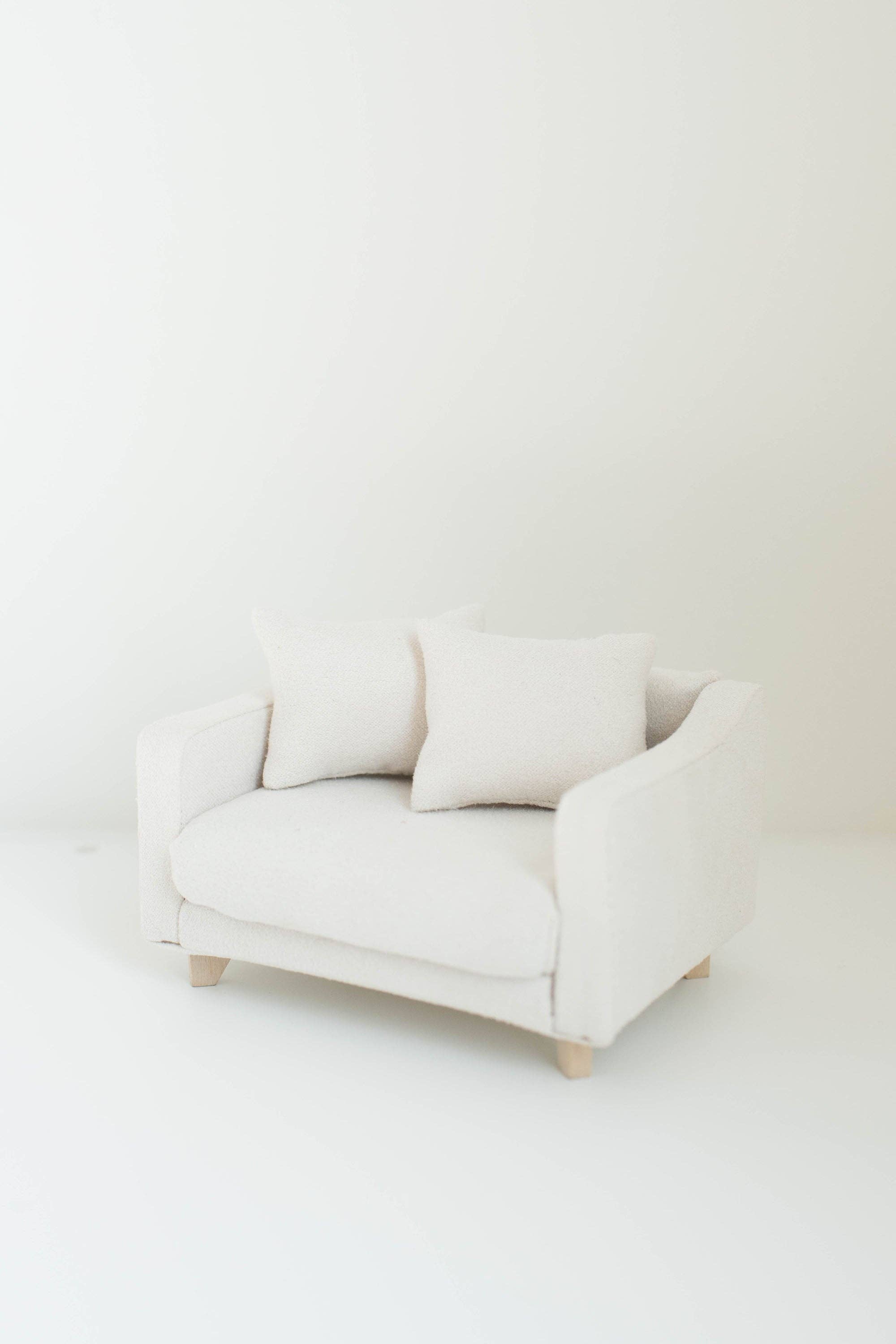 Macy Mae Dollhouse Designs - Wholesale Doll Accessory Kit - Kids - Dollhouse Adelaide Scoop Arm Accent Chair | Pearl White2