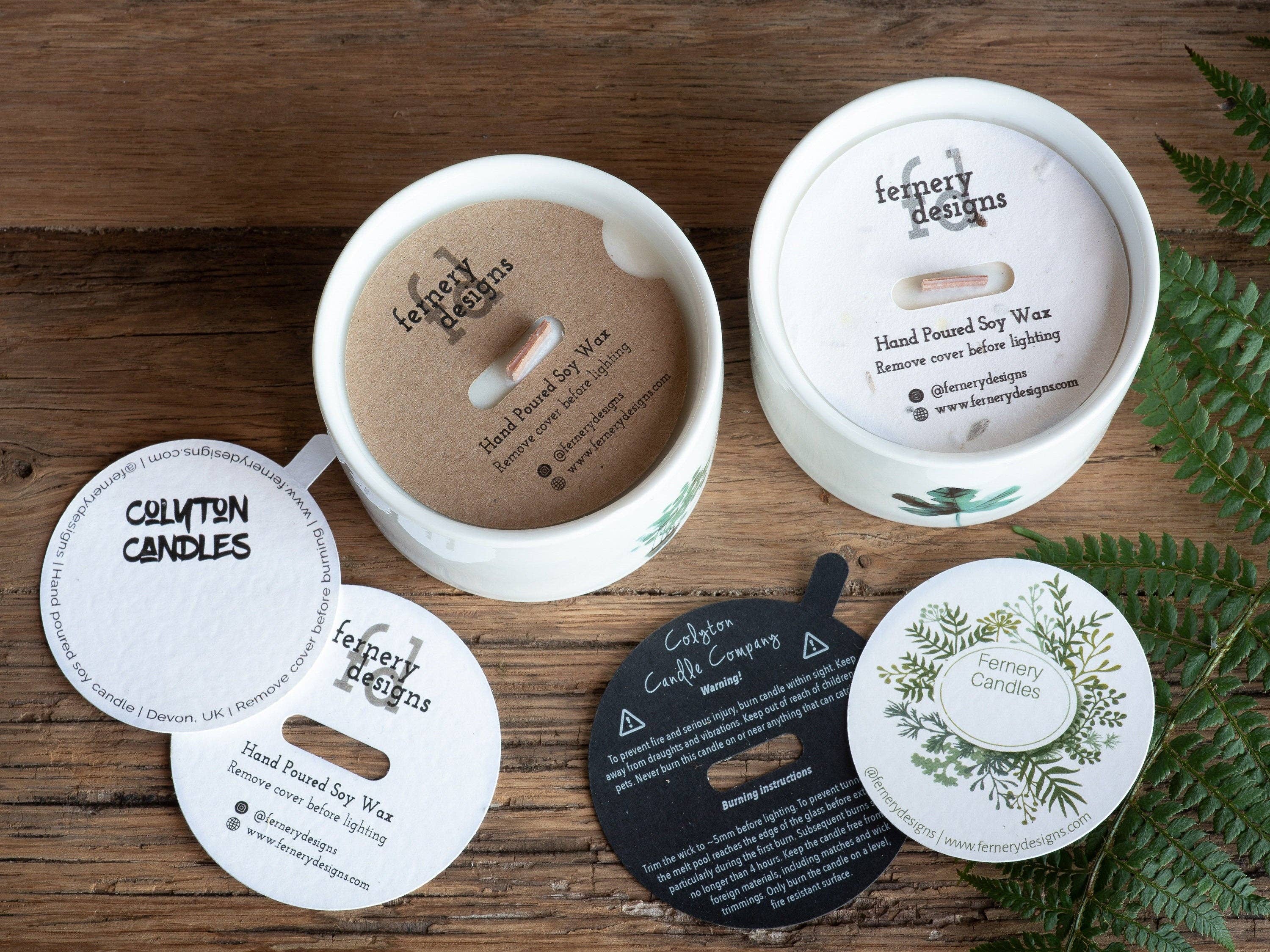 Fernery Designs – Engroshandel Lyseholder – Custom Printed Seed Candle Dust Covers, UK wildflower frø, 280gsm7