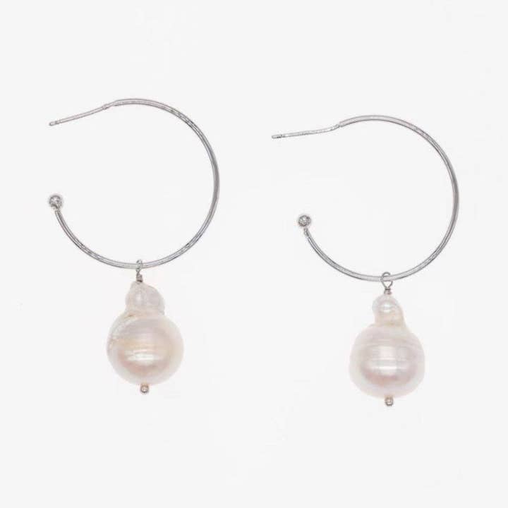 Greenwood Designs - Wholesale Dangle earrings - Prue Freshwater Pearl Earrings Silver0