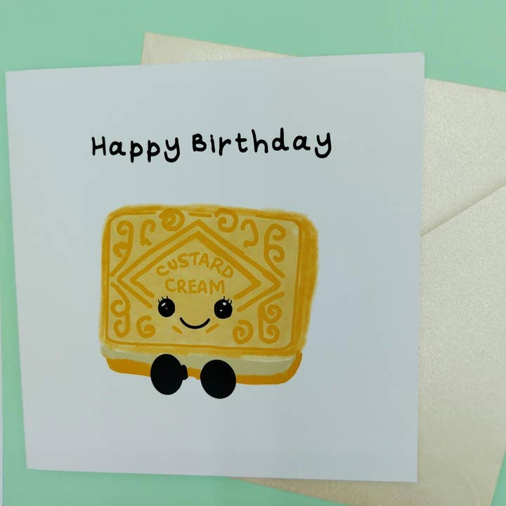 Rebecca Gladys – wholesale Birthday card – Custard Cream Biscuit Happy Birthday Card9