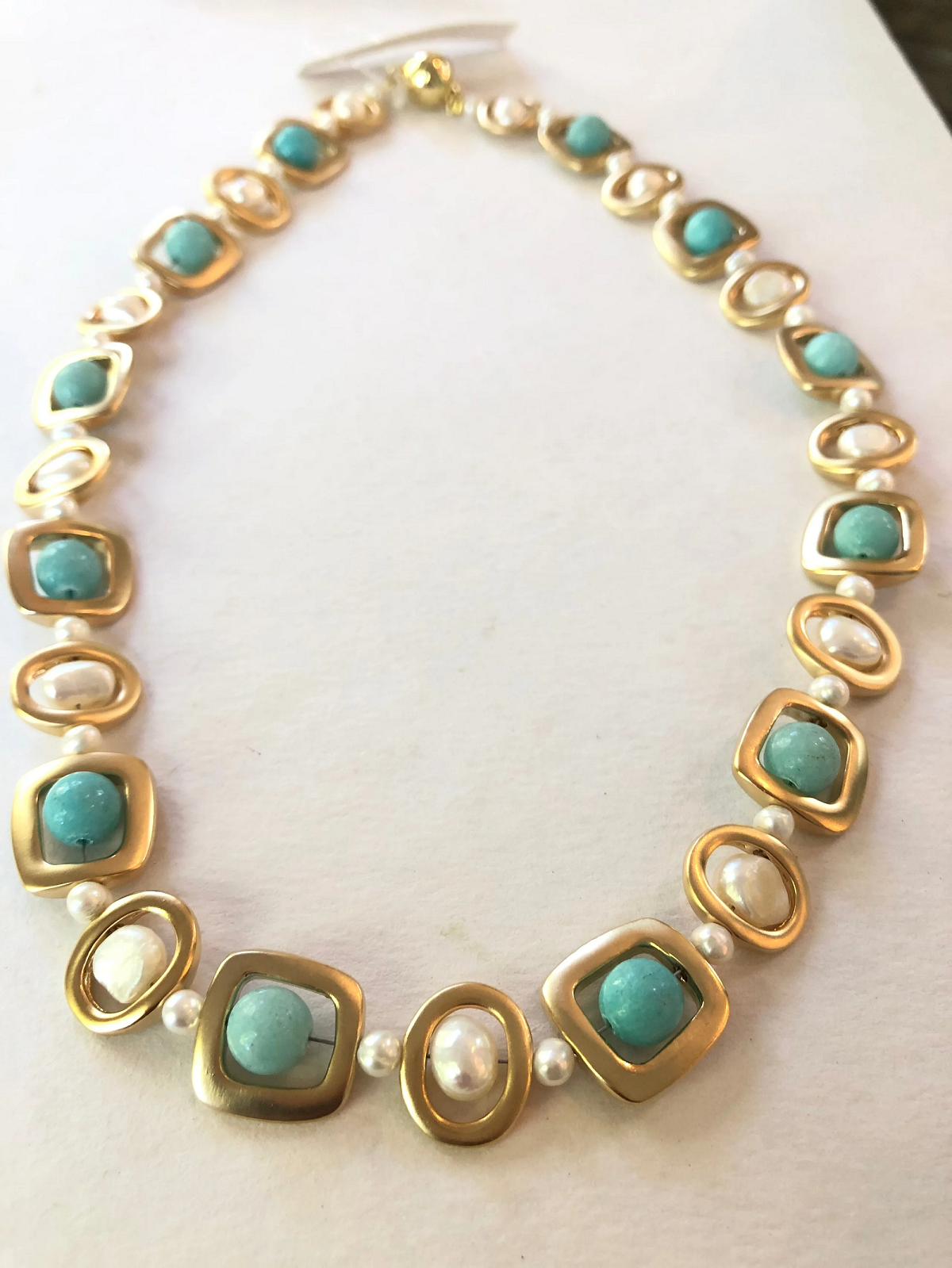 Studio G - Vendita all'ingrosso Collane di perline/perle - Collana Moderna con Perle d'Acqua Dolce e Pietra3