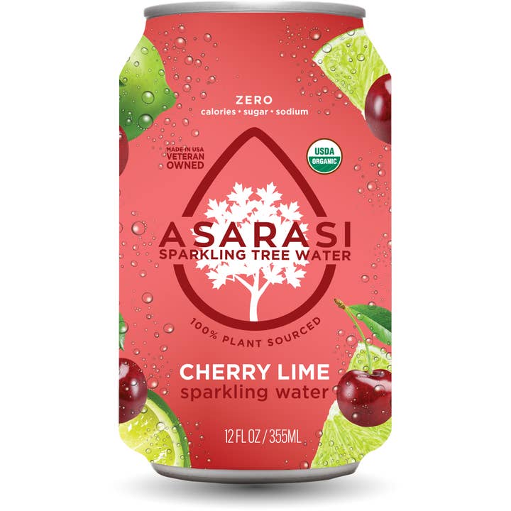 24-Pack Cans-Asarasi Organic Sparkling CherryLime Tree Water for wholesale by Asarasi Sparkling Tree Water