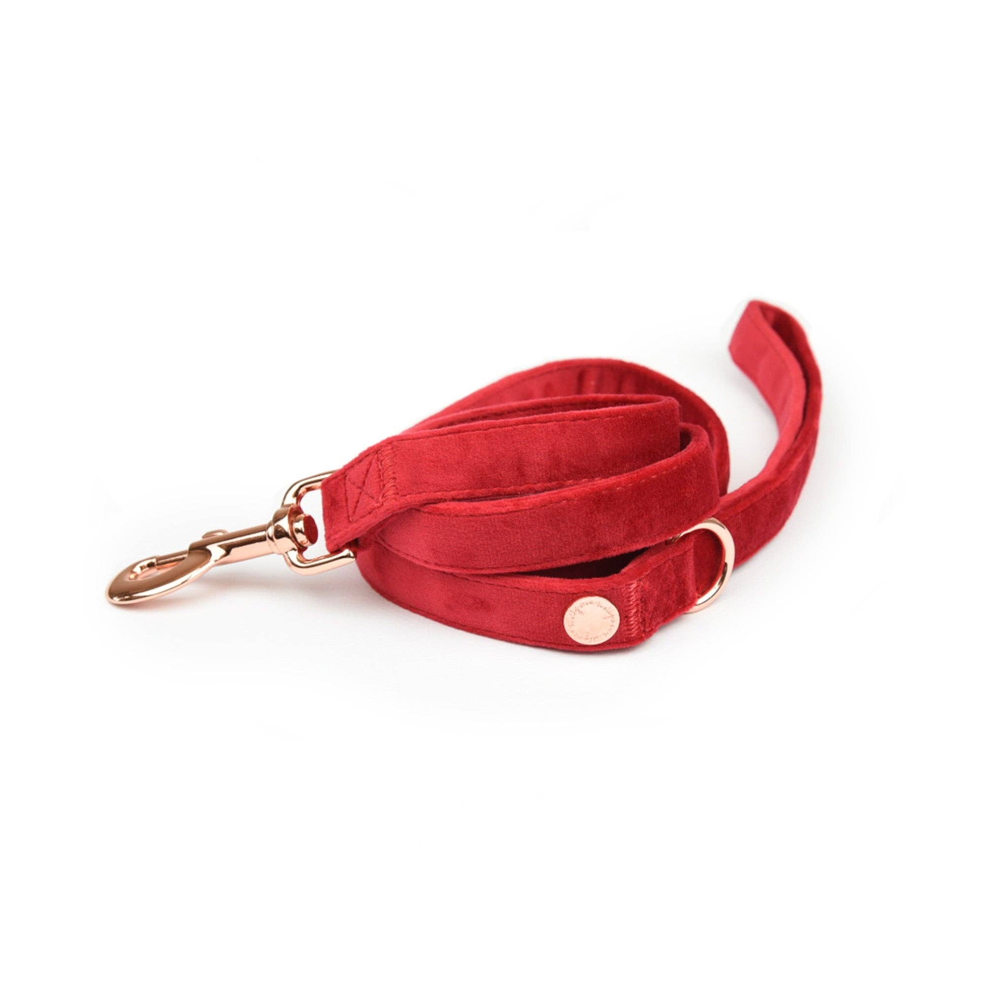 Holly and Co Australia Pty Ltd - Wholesale Pet Leash - Dog - Velvet Dog Leash // Ho Ho Red