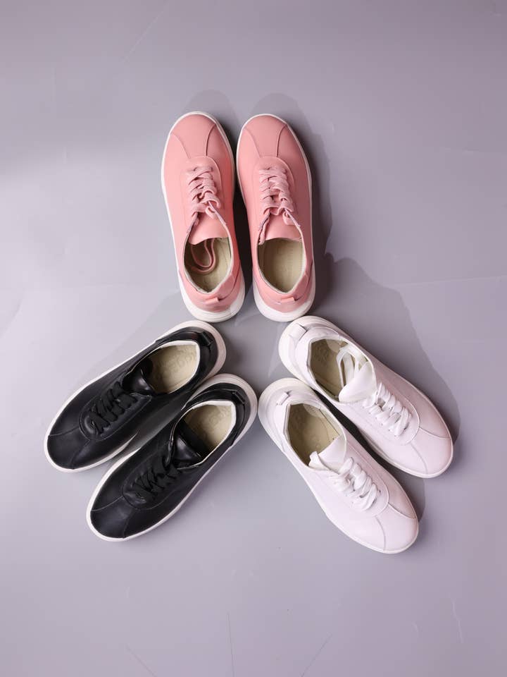 Rag Company - Wholesale Lifestyle Sneakers - Women's - Magull Solid Lace Up Leather Sneakers1