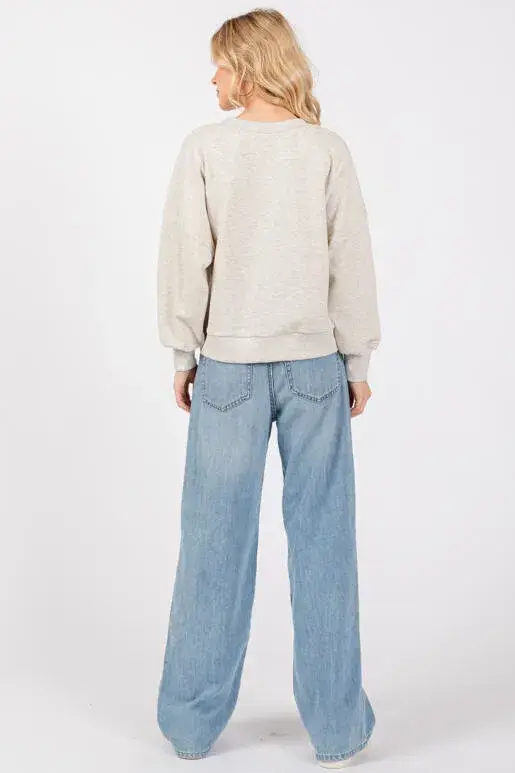 Final Touch - Wholesale Knit Top - Women's - Cotton Terry Raw Edge Top - NT30652A9