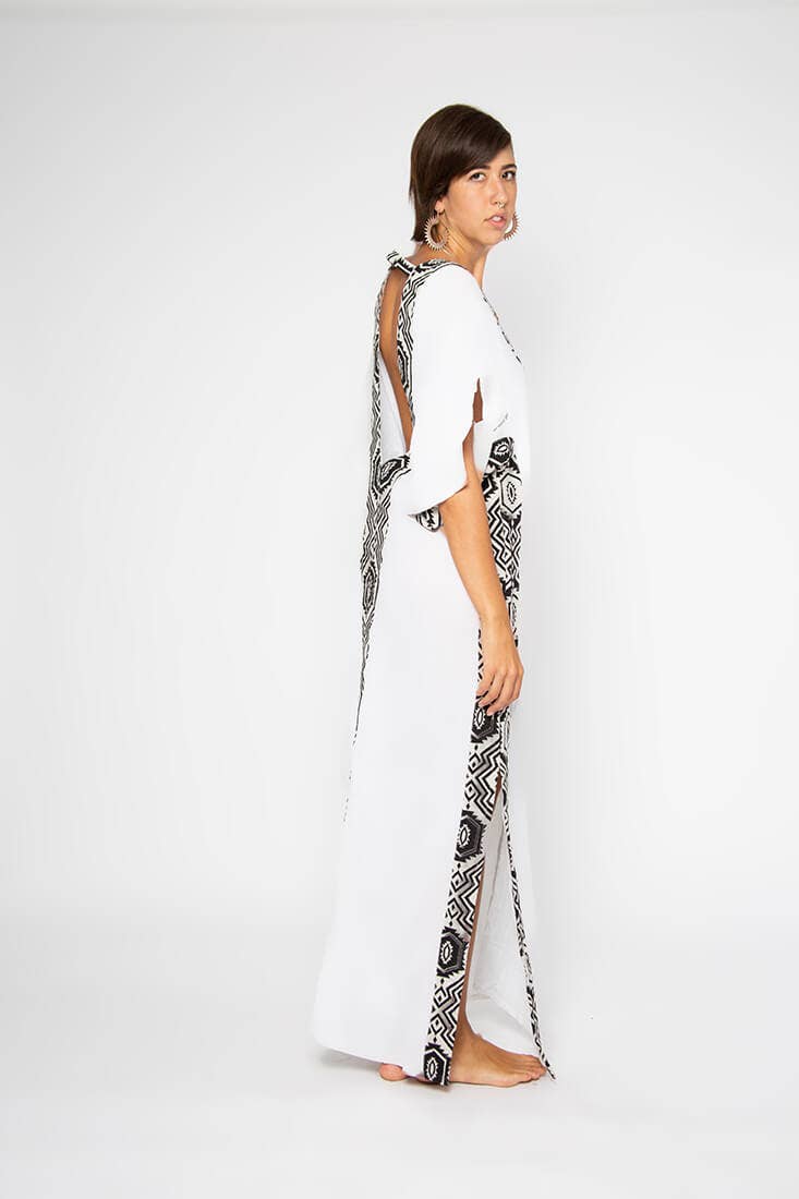 Omni Collection – wholesale Kaftan - Dam – Kaftanklänning med afrikanskt mönster och öppen rygg11