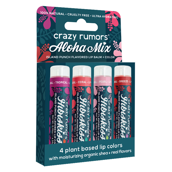 Crazy Rumors – Großhandel Lippenbalsam-Sets – Alles Natürlich Hibiskiss Aloha Mix 4er-Pack Lippenfarbe Geschenkbox1