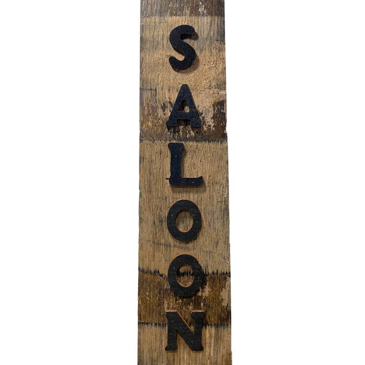 Saloon Barrel Stave Sign for wholesale by Layne Wilson