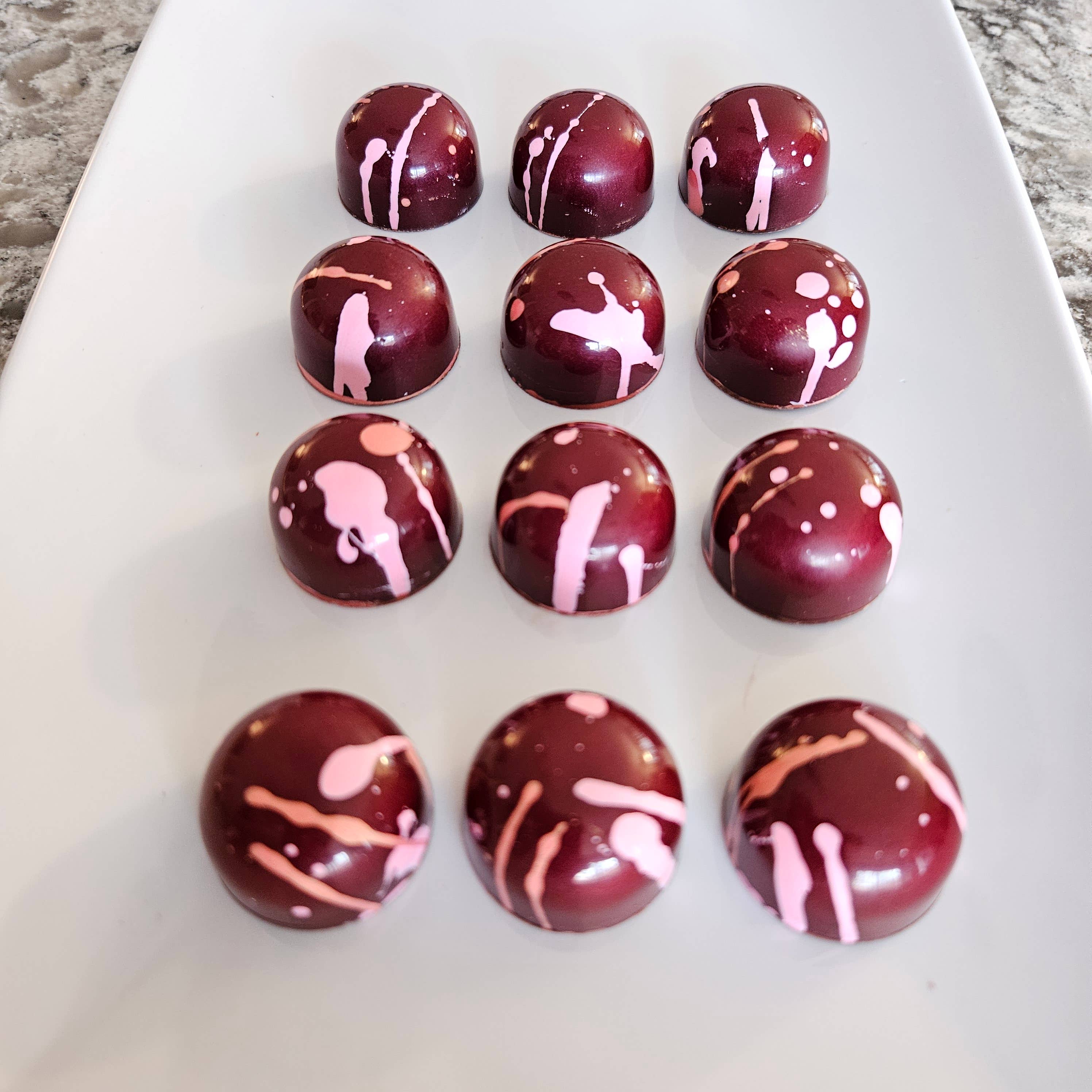 J. Patrice Chocolate Studio - Wholesale Chocolate - Mmm… Raspberry - Bulk BonBons 12 piece Tray3