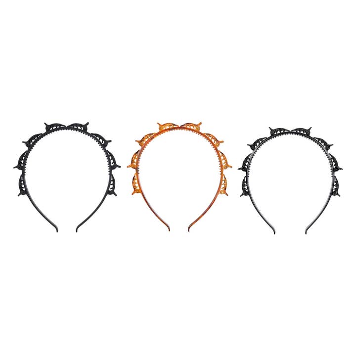 Soinvogue – wholesale Fashion headband – women's – Brushworks Butterfly Clip Headbands - 3 Pack1