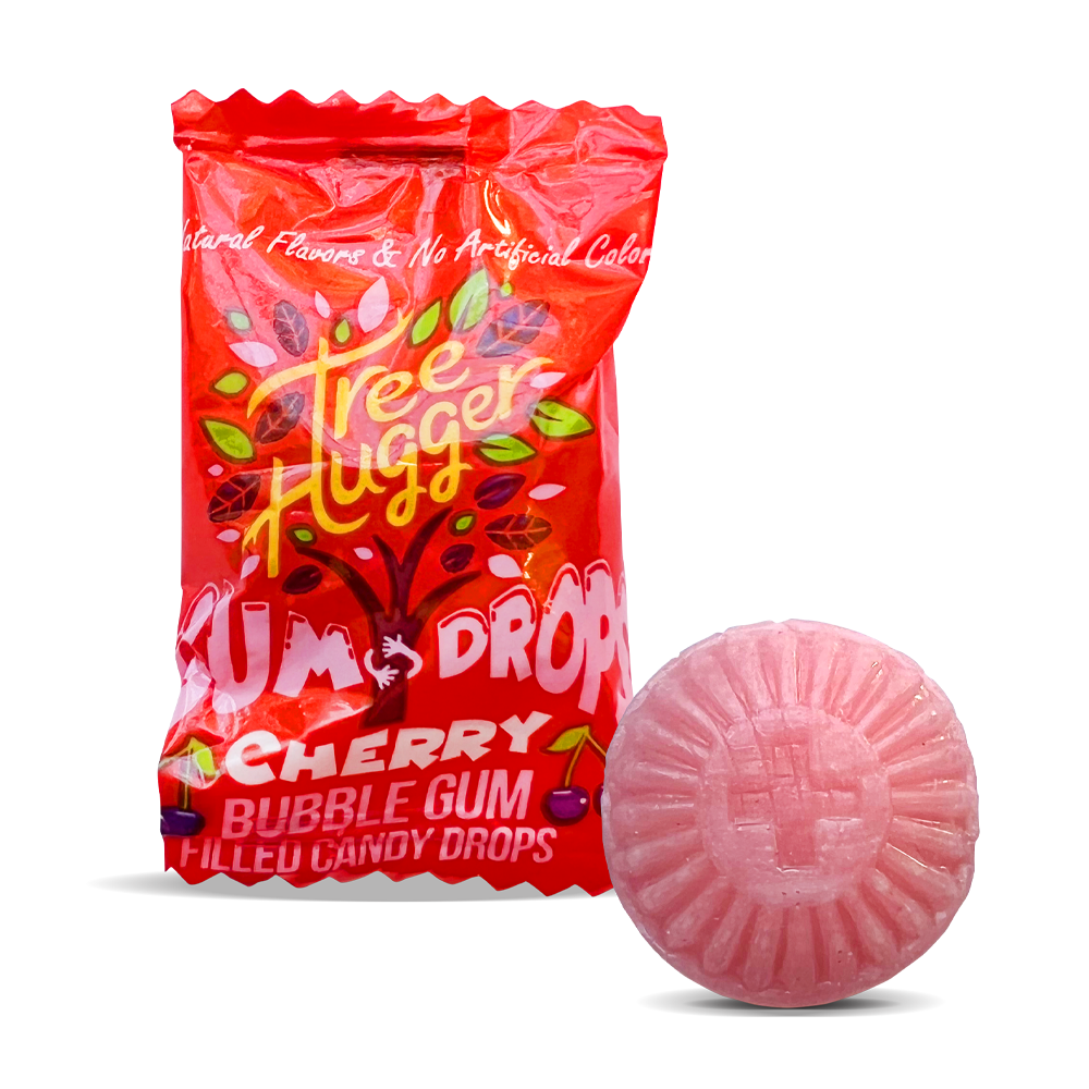 Tree Hugger Gum and Bubble Gum Filled Candy - Wholesale Chewing Gum - Tree Hugger Bubble Gum Filled Candy Drops 25 CT BAG5