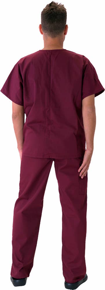 Eastern Off Price - Wholesale Healthcare Uniform - Men's - Natural Workwear Uniform Scrub Set 39070 Burgundy1