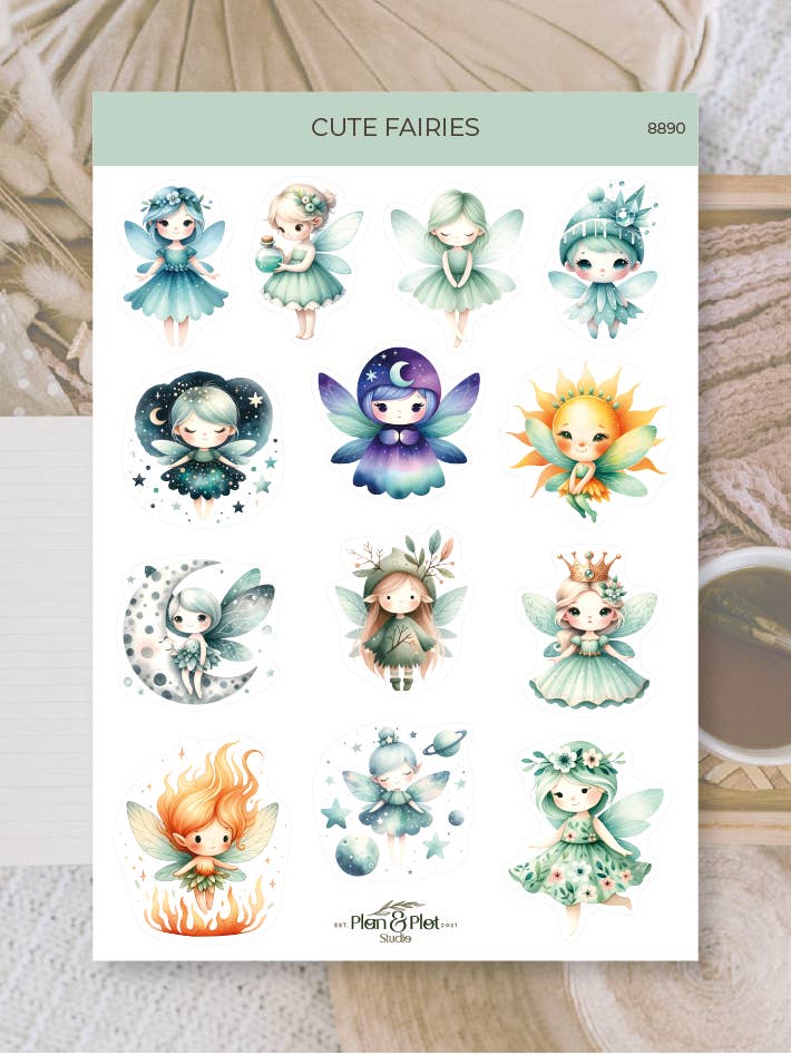 Cute fairies | Stickers for wholesale by Plan & Plot Studio