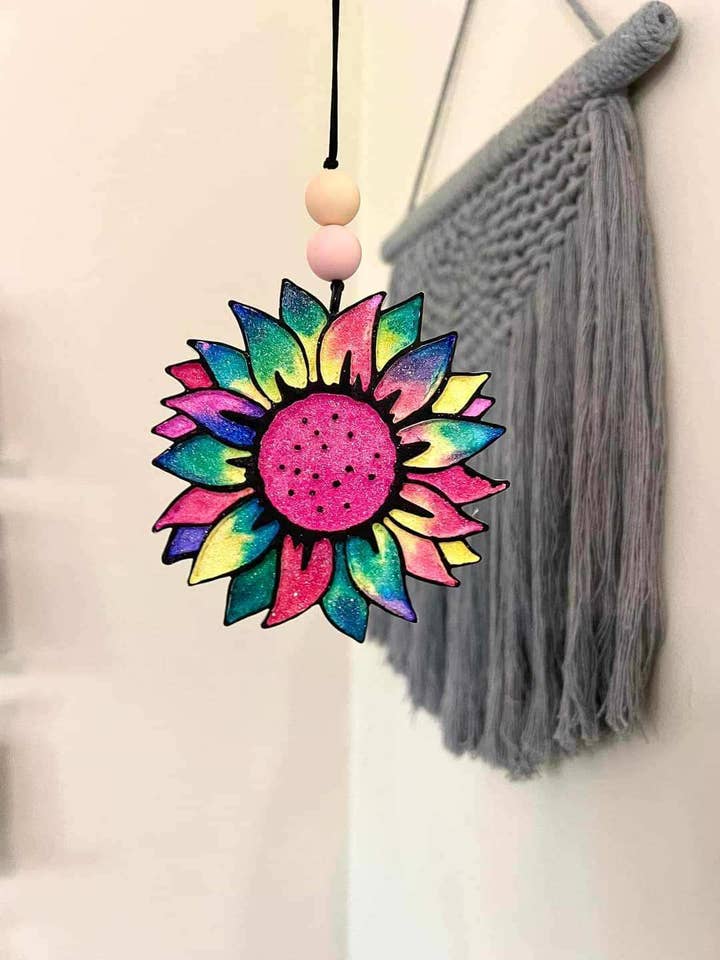 Water color sunflower freshie for wholesale by C&D Darling Design