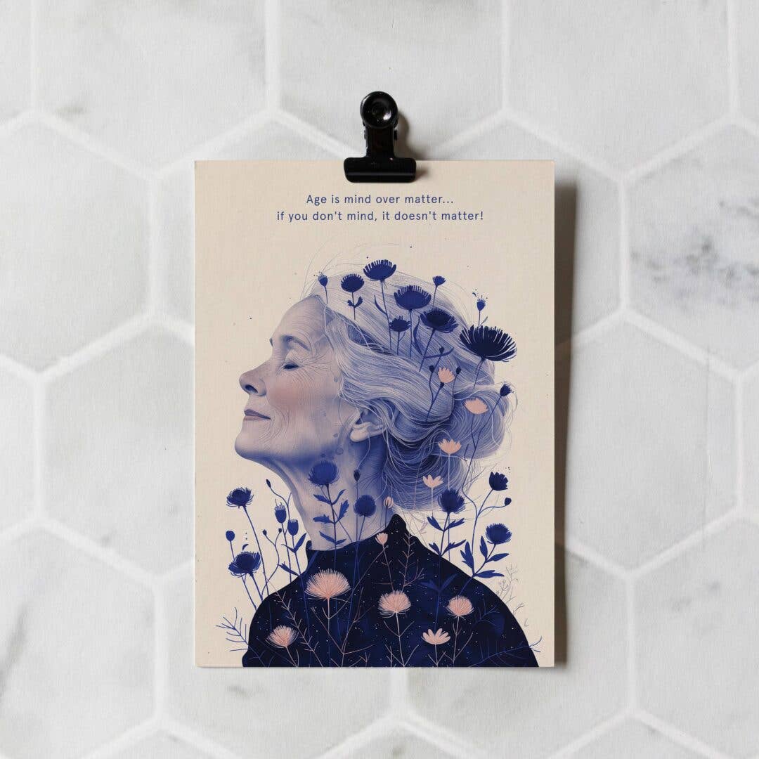 Botanopia - gifts , decor and cards for plant lovers - Vente Carte de vœux classique - Âge est une question d’esprit | Carte d’anniversaire | Anniversaire femme2