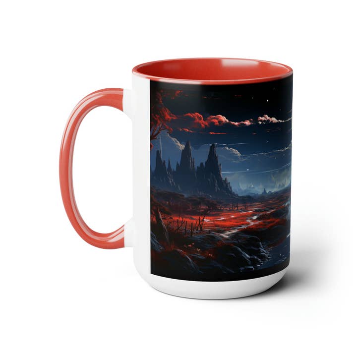 Tazza da caffè Space Future Galaxies Galaxies Outer Space Planets Black Psychedelic Astronaut Constellation of Other Worlds Galaxy Mug 15 oz per la vendita all'ingrosso da parte di Outlaw Design Crafts and Gifts