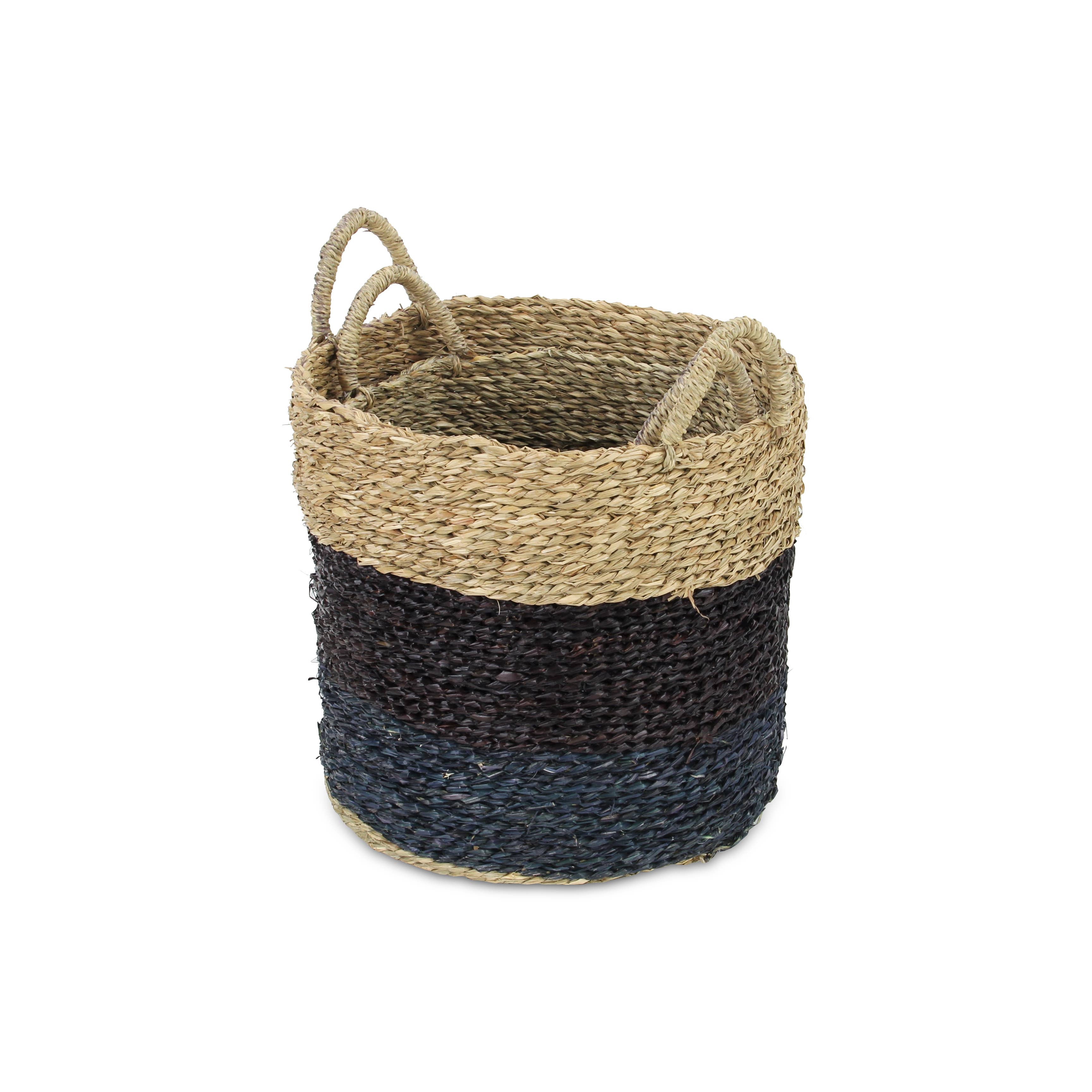 Cheungs Home Decor - Wholesale Food Gift Basket - Galla Nested Two Piece Round Tri-color Baskets2