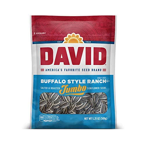 Shop The King - Wholesale Seeds/Kernels - DAVID Roasted Salted Buffalo Style Ranch Jumbo Sunflower Seeds 5.25 oz