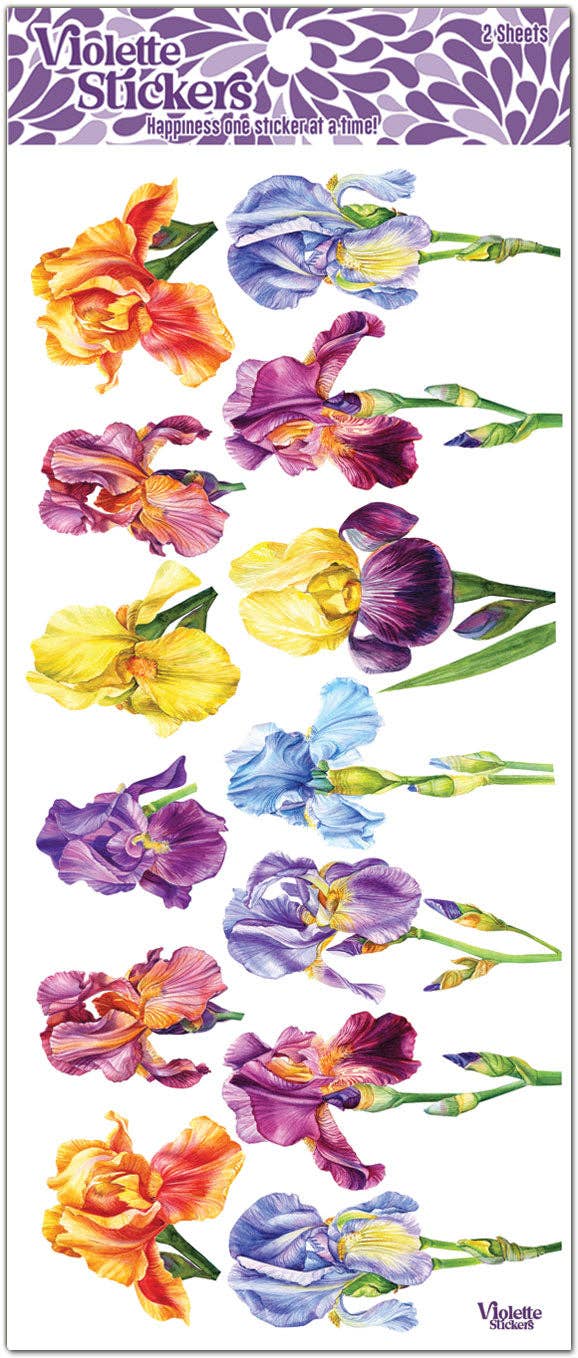 Violette Stickers – wholesale Sticker – C326 Iris Colorful Flower Stickers0