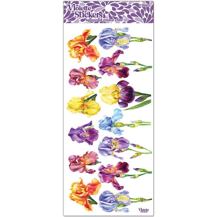 Violette Stickers – wholesale Sticker – C326 Iris Colorful Flower Stickers