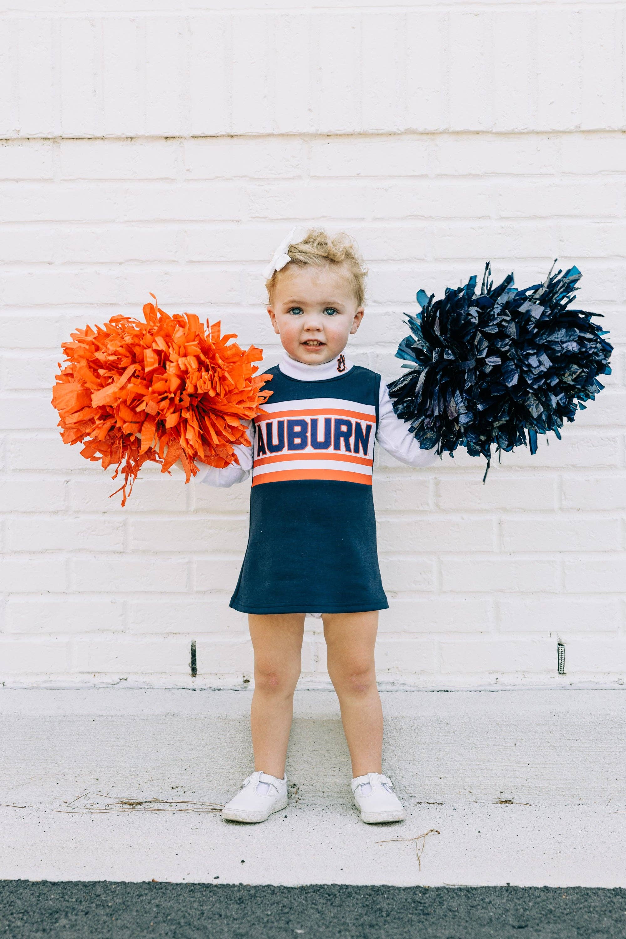 Scarlet & Gold - Wholesale Athletic Dress - Kids - The Auburn University | Navy Striped Cheer Dress1