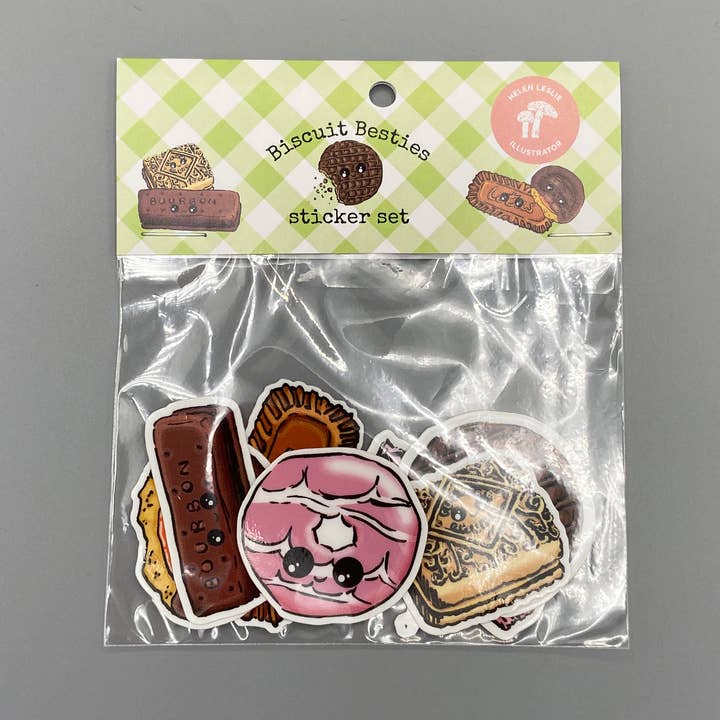 Biscuit Besties sticker set for wholesale by Helen Leslie Illustrator