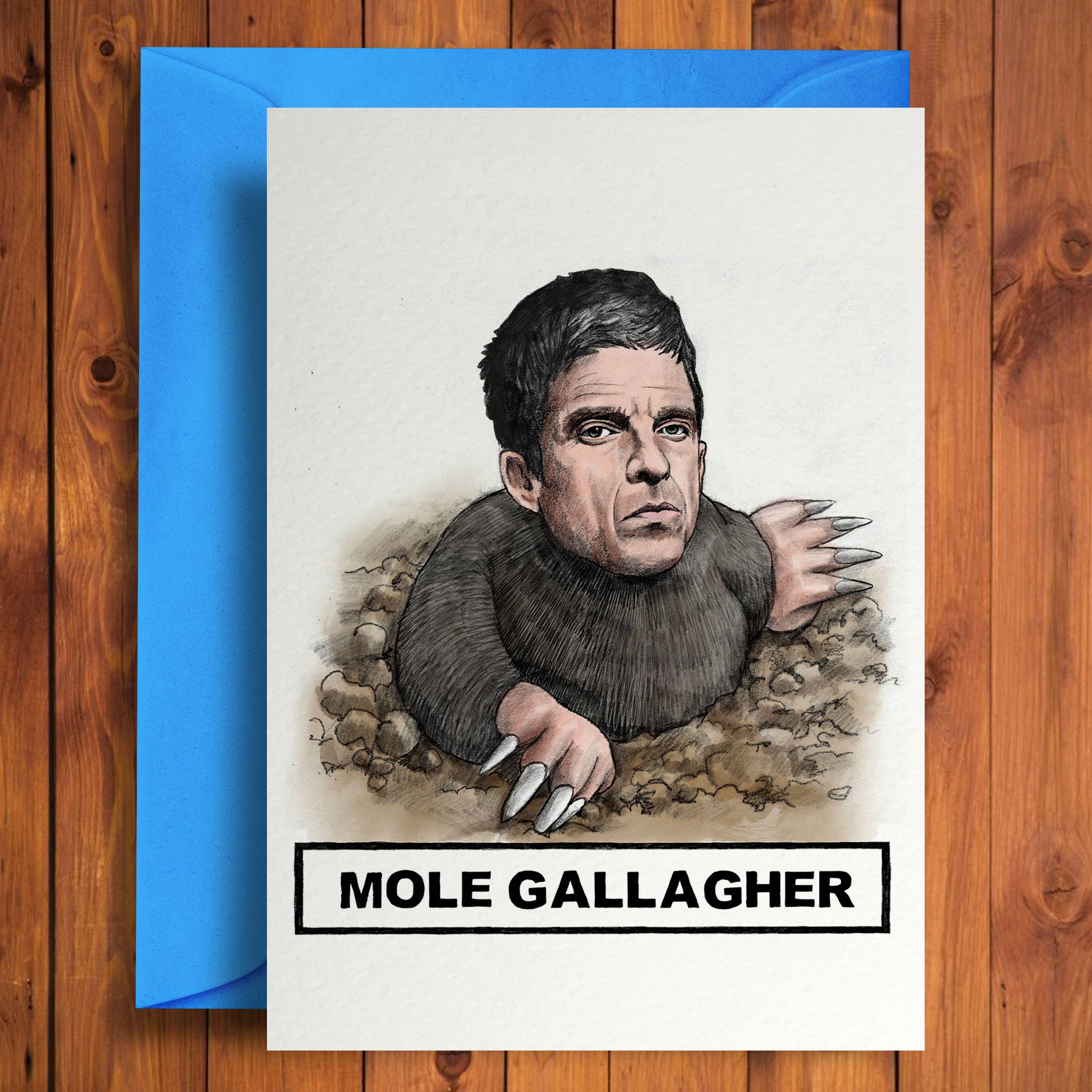 Quite Good Cards - Vente Carte de vœux classique - Mole Gallagher – Carte d'anniversaire humoristique avec jeu de mots sur une célébrité0