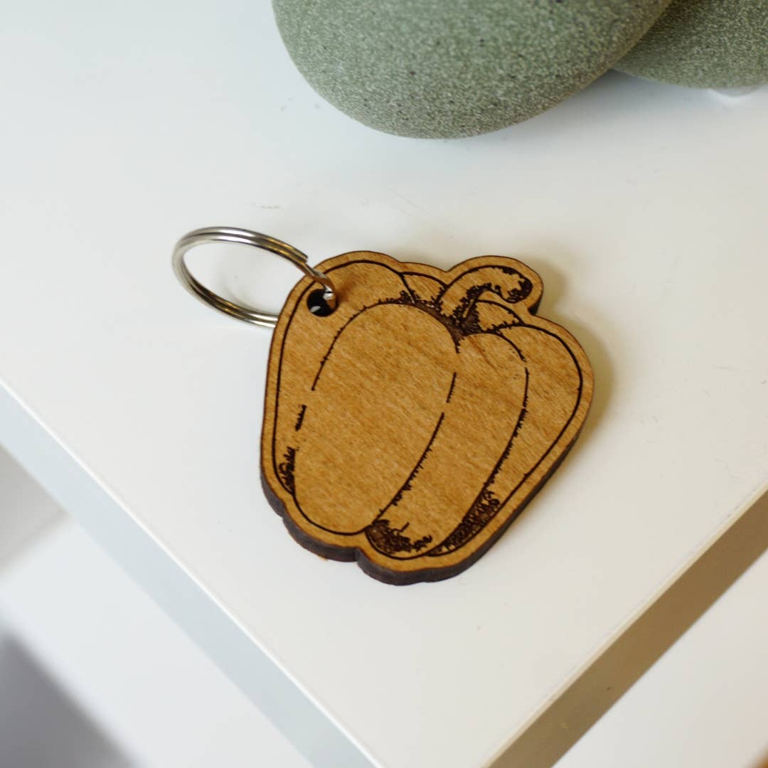 Lucca - Wholesale Keychain - Unisex - Bell Pepper Wood Keychain