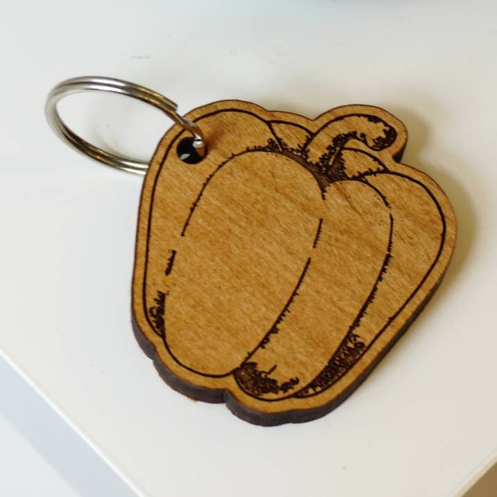 Lucca - Wholesale Keychain - Unisex - Bell Pepper Wood Keychain0