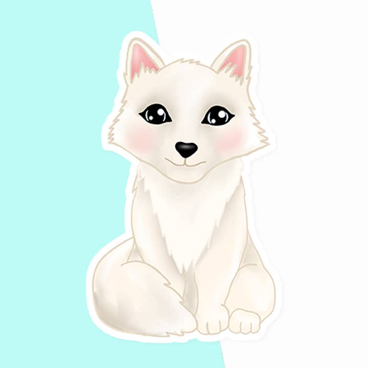 Adesivo in vinile Volpe Artica per la vendita all'ingrosso da parte di Peach and Mimi