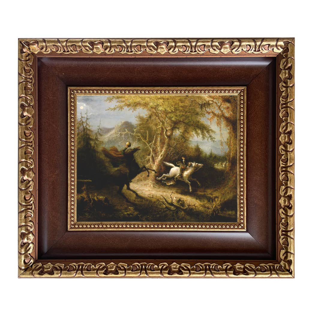 Madison Bay Co. - Historical Home Decor Reproductions - Wholesale Schilderen/Tekenen - Schilderijafdruk van de Ruiter zonder Hoofd die Ichabod Crane Achtervolgt81