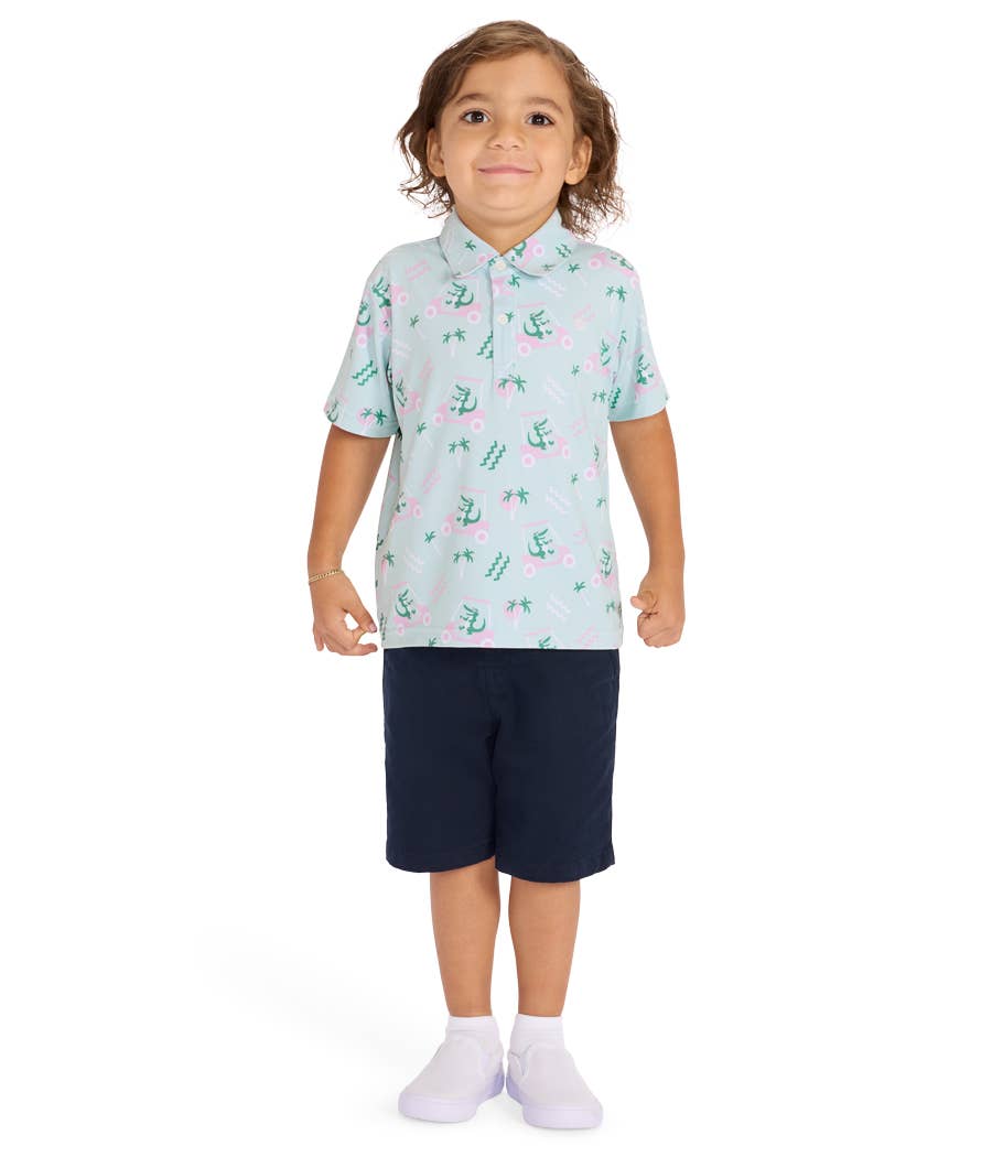 Tipsy Elves - Vendita all'ingrosso Camicia/camicetta - Bambini - Polo da Golf Cart Gator - Maglietta Polo per Ragazzi con Alligatore1