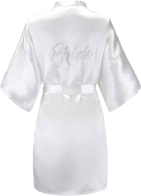 LA Merchandise - Wholesale Robe - Women's - La Merchandise LAB1800 Women's Satin Short Bridal Party Robe8
